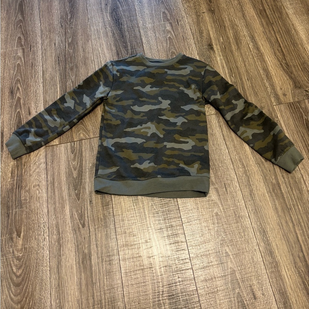 Buzzcuts Boys Camo Print Sweatshirt Beige Joggers Matching Set 2 Pc Size 7